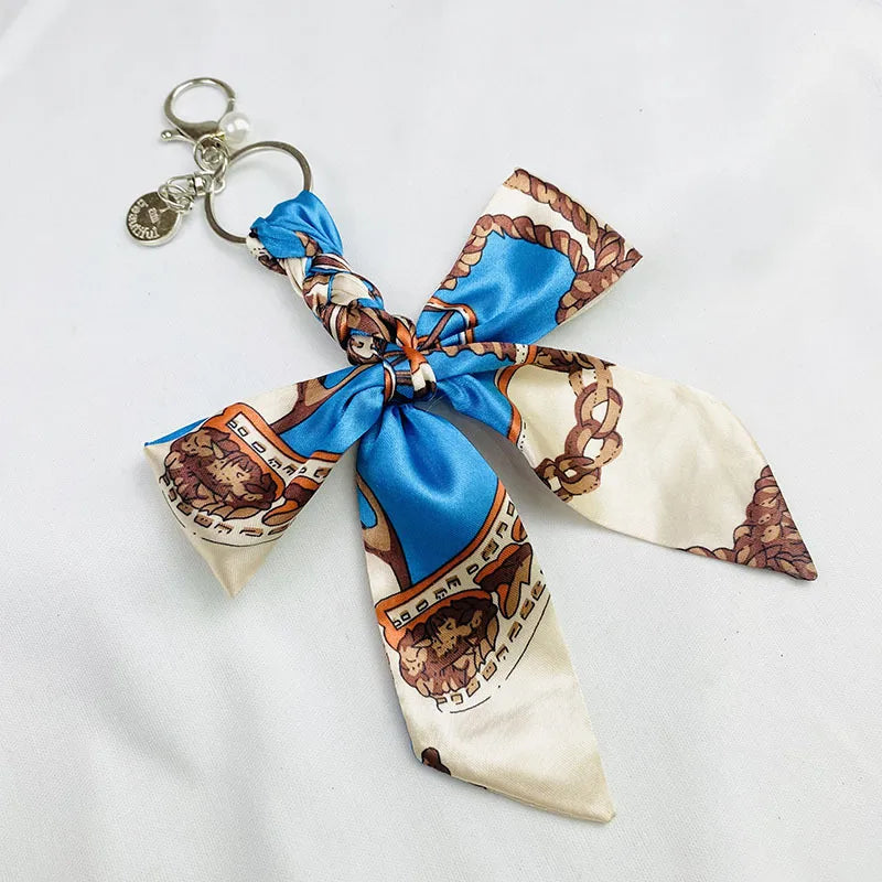 Sweet Simple Style Bow Knot Cloth Metal Unisex Bag Pendant Keychain