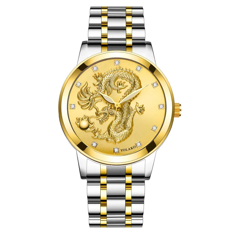 fashion dragon single folding buckle quartz men's watches