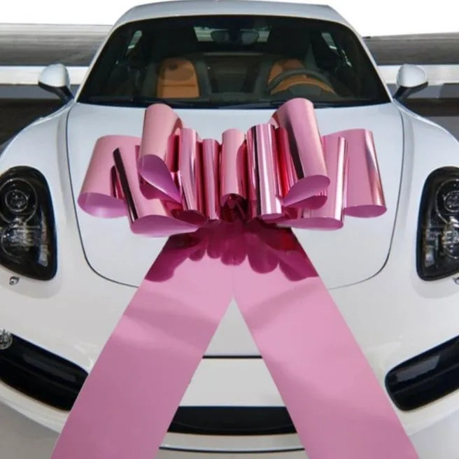 Cross-border# one-piece pull flower car big pull flower furniture wedding car ribbon flower holiday gift decoration big pull bow X