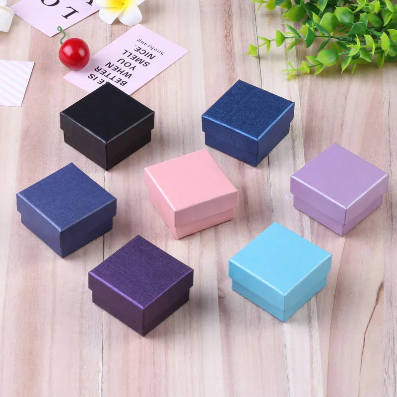 fashion solid color paper jewelry boxes 1 piece