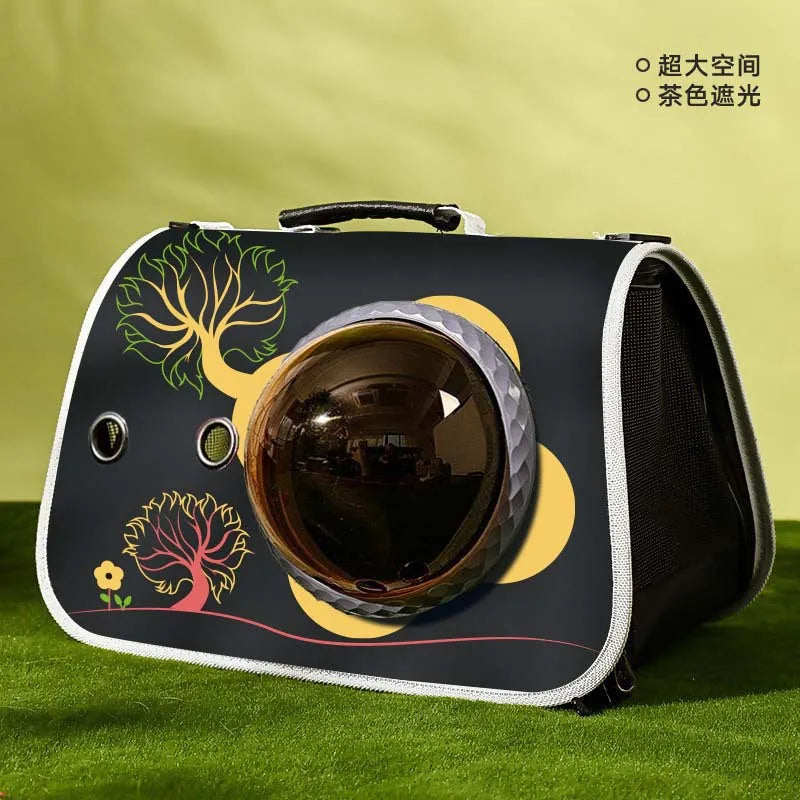 New Foldable Handheld Oxford Cloth Cat Carrier Bag Space Capsule Pet Bag Outdoor Crossbody Portable Breathable Cat Backpack