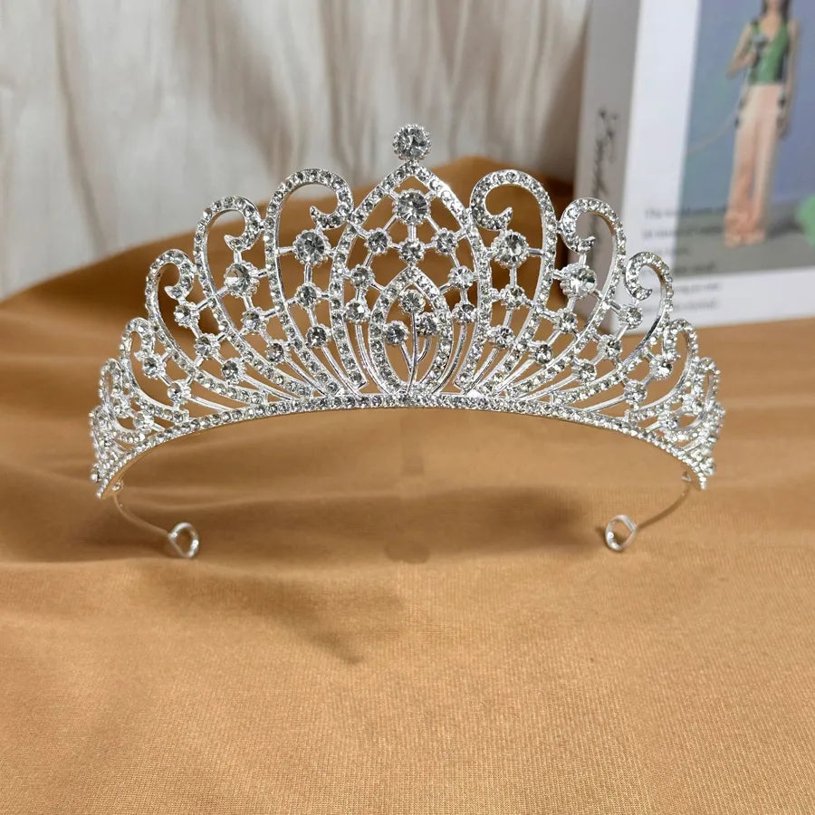 Bride Makeup Hair Accessories Retro Luxury Full Diamond Queen Crown Children's Performance All-match Color Diamond Pressure Hair Crown