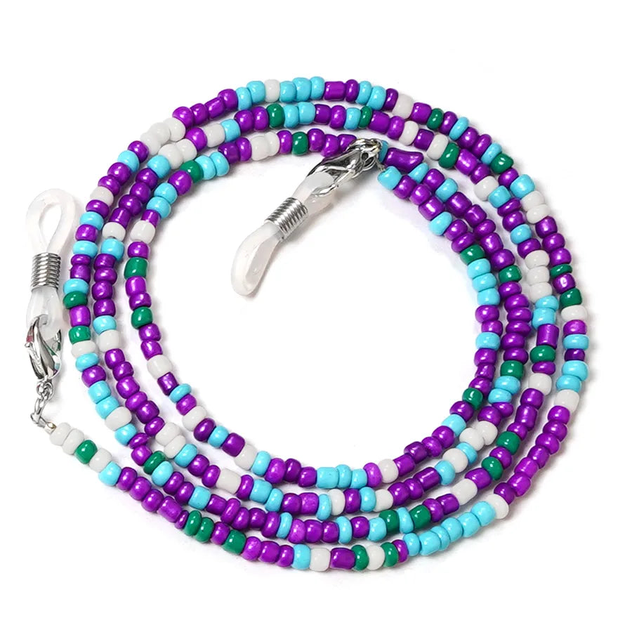 Amazon European and American wind mask chain color beaded chain Women's personality simple glasses chain star face mask rope
