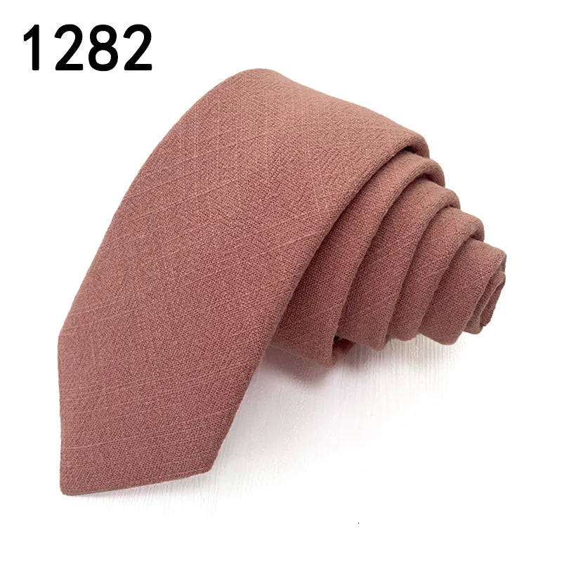 Casual Solid Color Cotton Men's Tie
