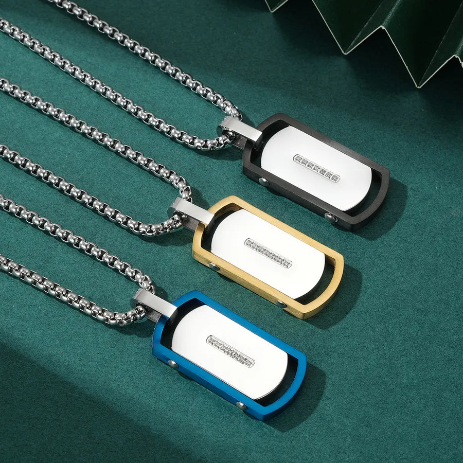 Basic Modern Style Classic Style Geometric Titanium Steel Plating Men's Pendant Necklace