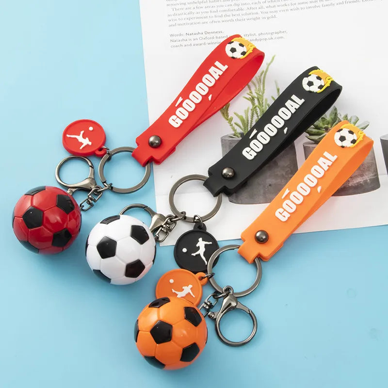 fashion letter football pvc unisex bag pendant keychain 1 piece