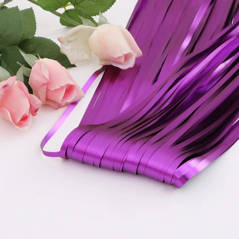 Solid Color Solid Color Plastic Graduation Party Tinsel curtain