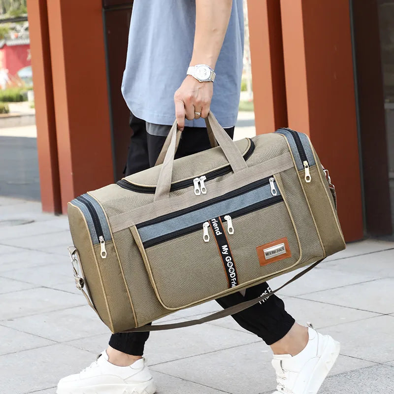 Large Capacity Foldable Portable Travel Bag Men's and Women's Students Long and Short Distance Travel Multifunctional Duffel Bag Large Medium Small Size