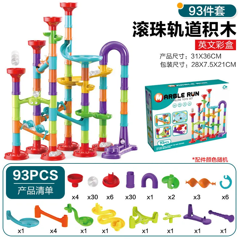 Best Selling Variable Ejection Track Ball Slide Building Blocks Stereo Maze Pipe Assembled Children's Early Education Toys