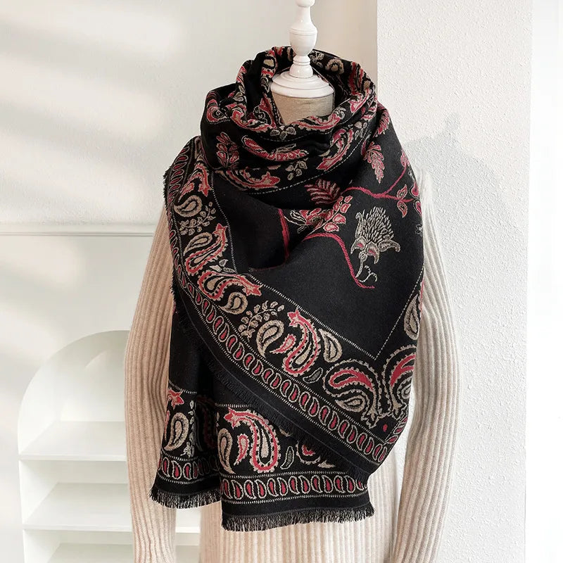 Unisex Elegant Lady Simple Style Leaf Imitation cashmere Printing Scarf