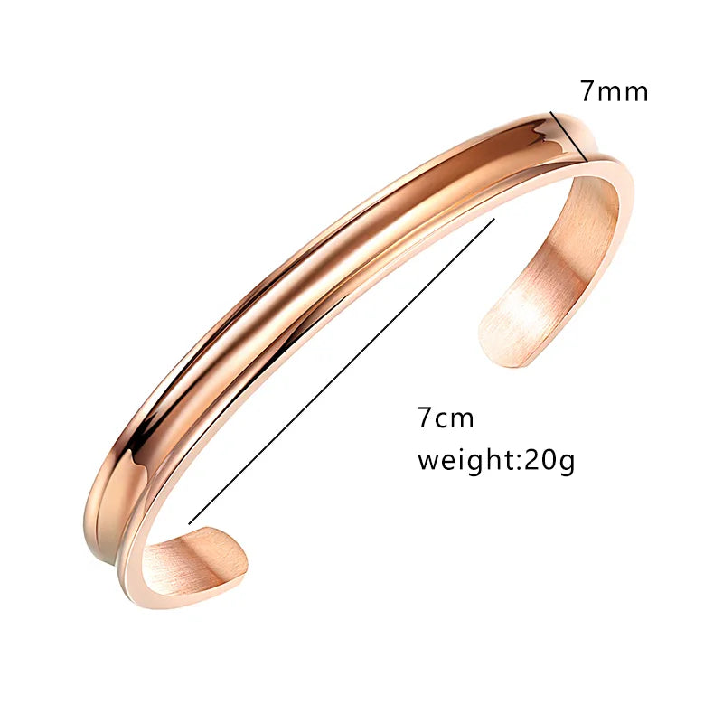 cute simple style classic style c shape stainless steel plating rose gold plated gold plated women's men's bangle