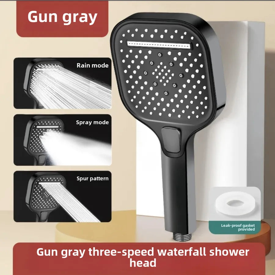 Square Pressurized Shower Head Faucet Bathroom Rain Shower Bath Water Heater Handheld Pressurized Shower Head