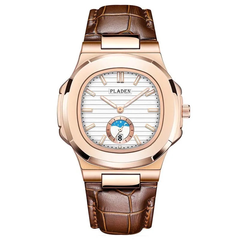 PLADEN Brand Watch hot Classic Men's High-end Fashion Business Stainless Steel Waterproof Quartz Watch