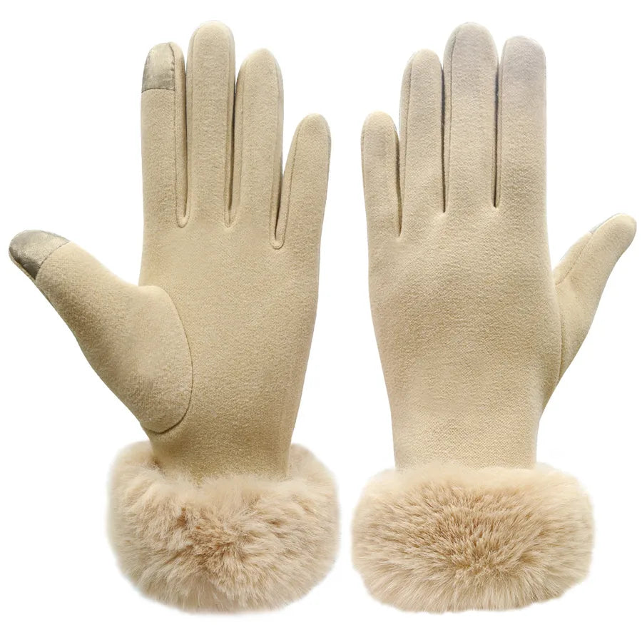 Women's Winter Fashion Touchscreen Gloves Warm Cycling Cold Proof Gloves Stylish Basic Design Polyester Fabric Hand Warmer