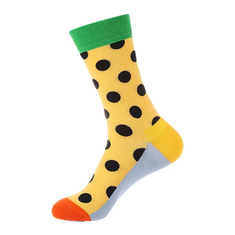 Men's Cute Streetwear Rabbit Smile Face Cotton Jacquard Crew Socks 10 Pairs Per Pack