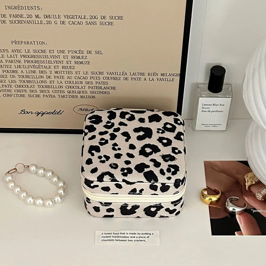 1 Piece Wood Retro Leopard Jewelry Boxes
