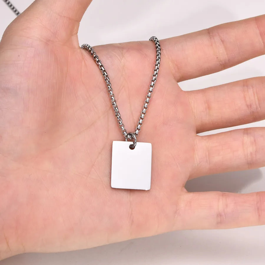 Streetwear Rectangle 201 Stainless Steel Plating Men'S