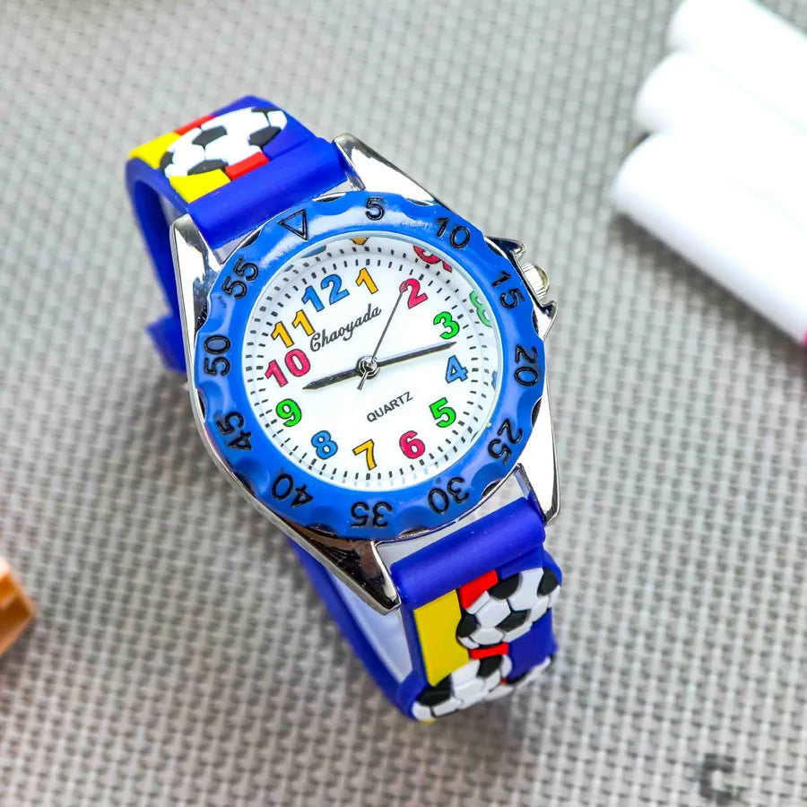Fashion Football Children's Luminous Watch Kindergarten Only Look at Time Electronic Watch Boys Outdoor Sports Waterproof Tide Watch