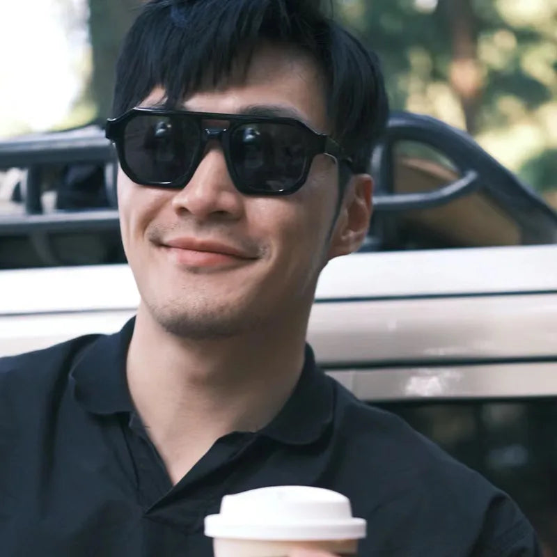 Casual Solid Color Ac Square Full Frame Men's Sunglasses