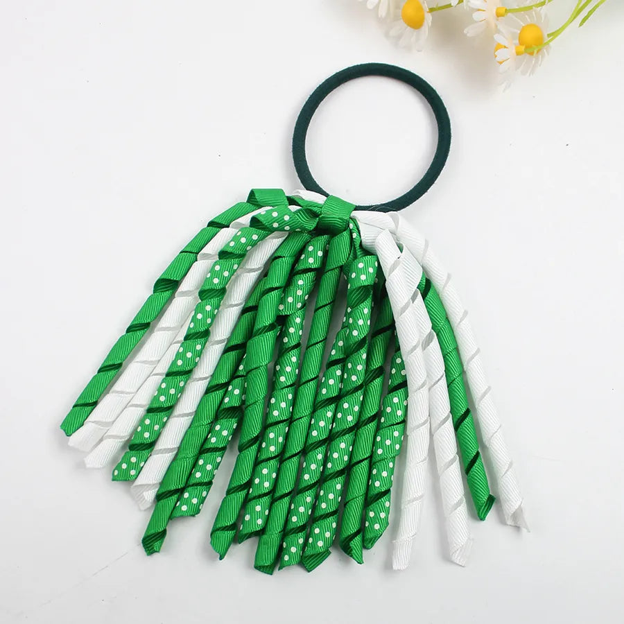explosions girls' hair accessories wave point printing roll belt head rope rubber band children's accessories long ponytail hair accessories wholesale
