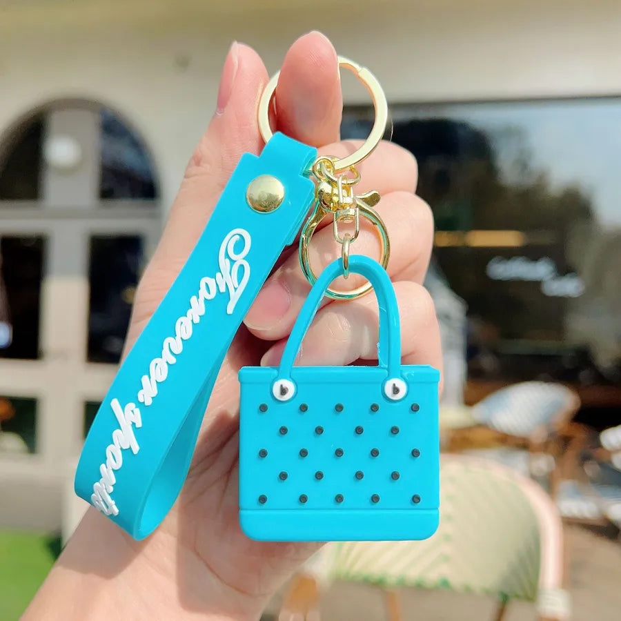 1 Piece Modern Style Bag Letter Alloy Silica Gel Women's Lobster Trigger Clasp Closure Bag Pendant Keychain