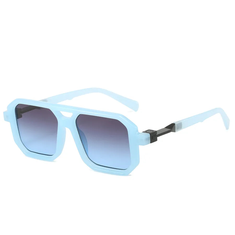 retro color block pc square full frame men's sunglasses