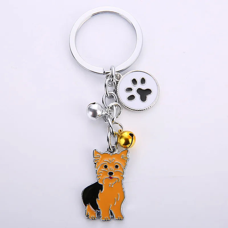 fashion dog metal unisex bag pendant keychain 1 piece