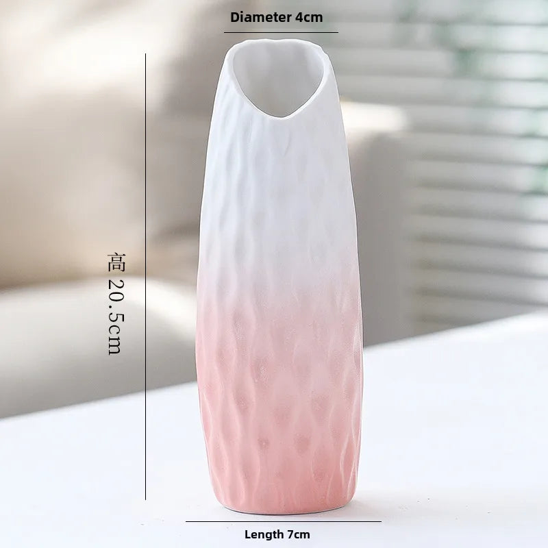 Simple Modern Star Ceramic Vase Ornaments Living Room White Porcelain Fresh Dried Flower Creative Ceramic Flower Set