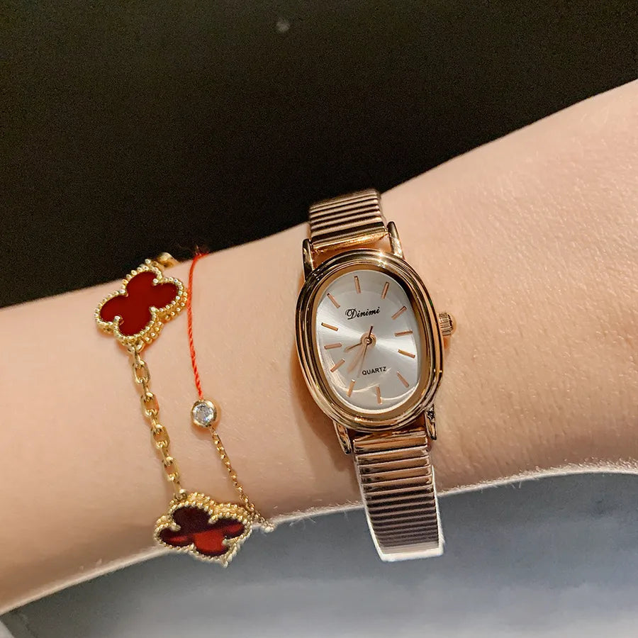 Simple Style Solid Color Buckle Quartz Watch Women's Watches