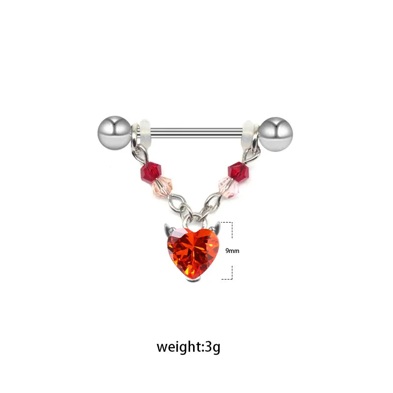 sweet plant heart shape wings stainless steel alloy white gold plated gold plated zircon body chain in bulk