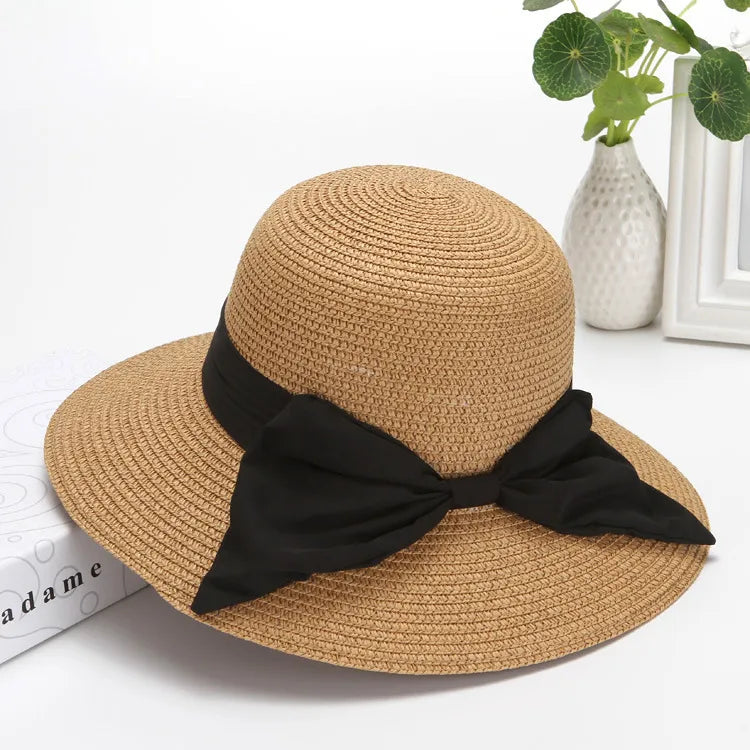 Women's Simple Style Bow Knot Bowknot Flat Eaves Bucket Hat