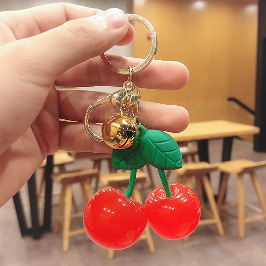 1 Piece Cute Modern Style Cherry Alloy Resin Unisex Lobster Trigger Clasp Closure Bag Pendant Keychain