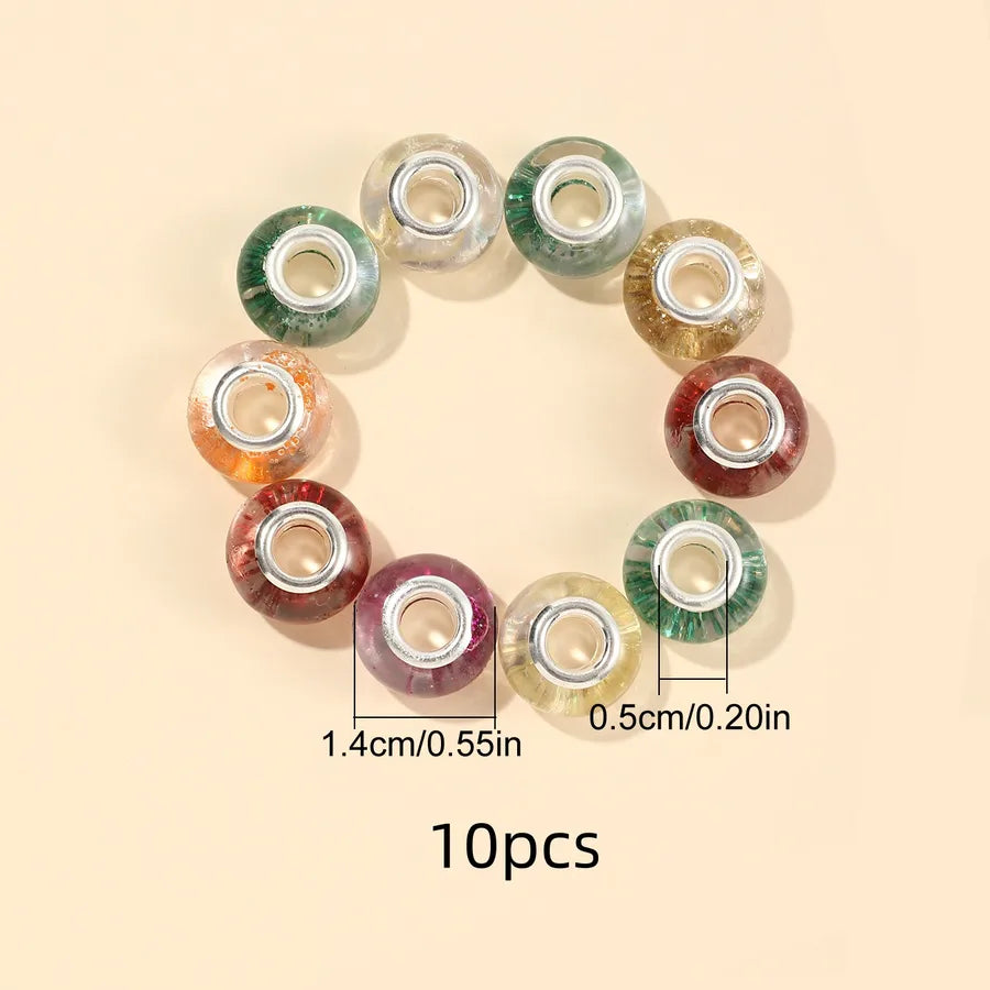10 PCS/Package Diameter 14mm Hole 5~5.9mm Resin Round Jewelry Accessories