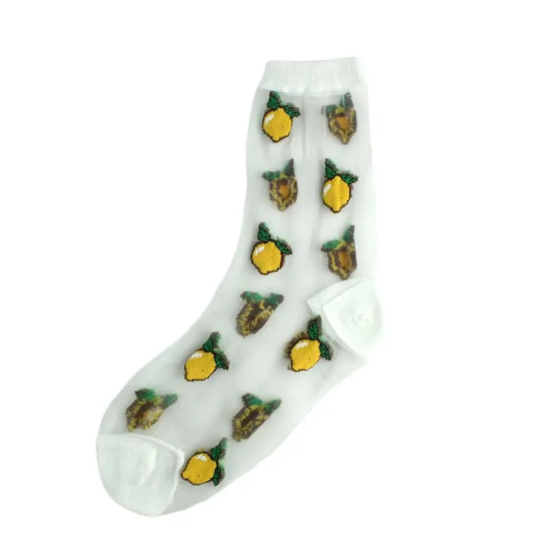 women's casual color block nylon jacquard crew socks a pair