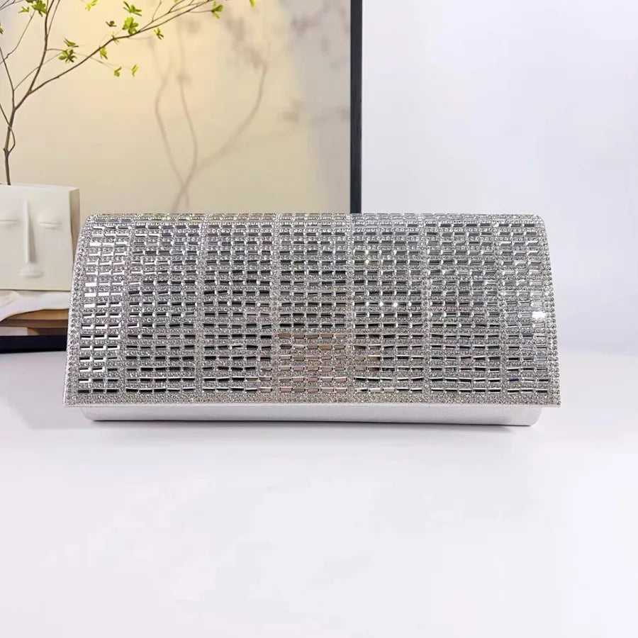 Elegant  Handbag Glitter Fashion Evening Clutch Handmade Diamond Stitching High-End Sensation Women's Purse