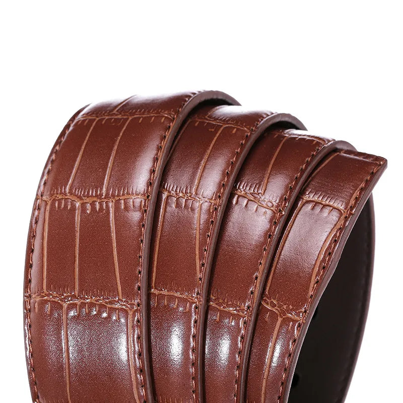 Men's pin buckle belt business casual crocodile PU belt stall gift manufacturers spot wholesale