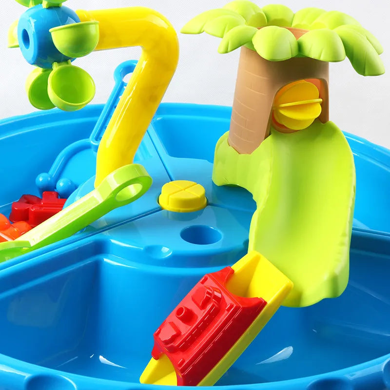 Large Round Beach Sand Water Play Table Children's Toy Digging Tool Set Sandpit Aquatic Play Equipment Outdoor Fun