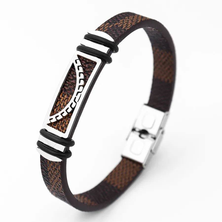 Retro Punk Animal rope Titanium Steel Plating Men's Bangle Men Cord & Leather Bracelets