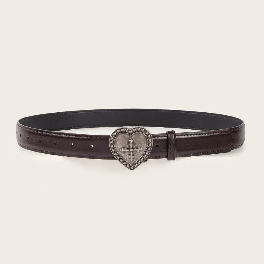Direct  new metal love snap belt versatile simple retro women's belt decorative jeans with fashion