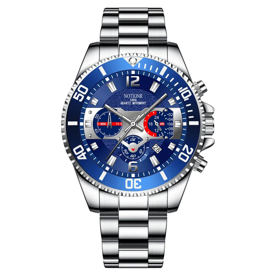 business color block single folding buckle quartz men's watches