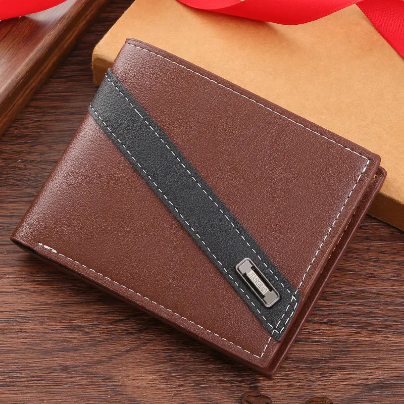 Men's Solid Color PVC Open Small Wallets
