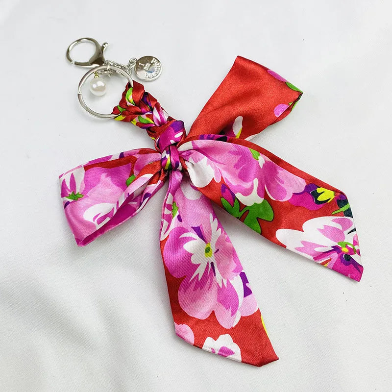 Sweet Simple Style Bow Knot Cloth Metal Unisex Bag Pendant Keychain