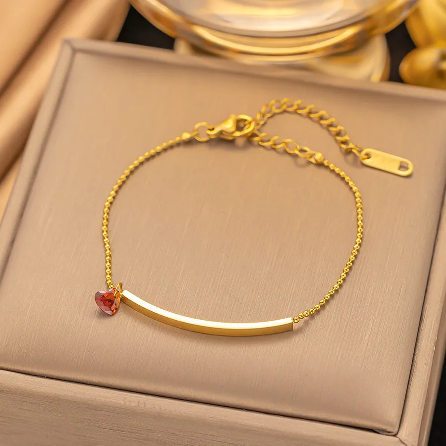 Elegant Simple Style Geometric 304 Stainless Steel Paperclip Chain cable chain Bracelets In Bulk