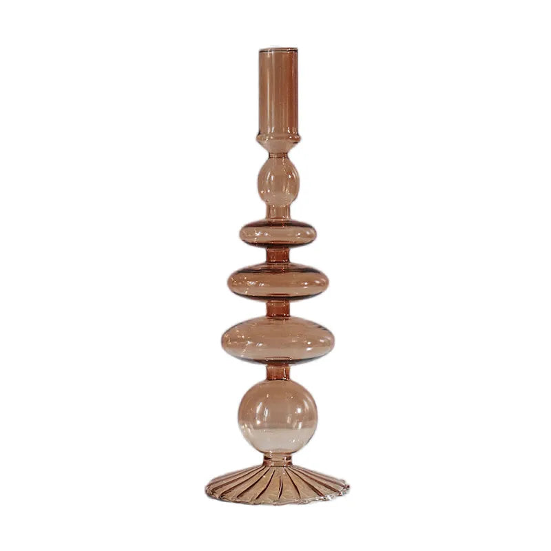 Artistic Geometric Glass candlestick Artificial Decorations
