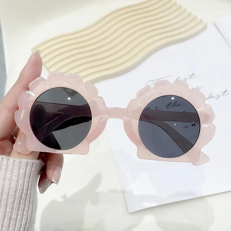 Cute Sweet Solid Color PC Special-Shaped Mirror Full Frame Kids Sunglasses