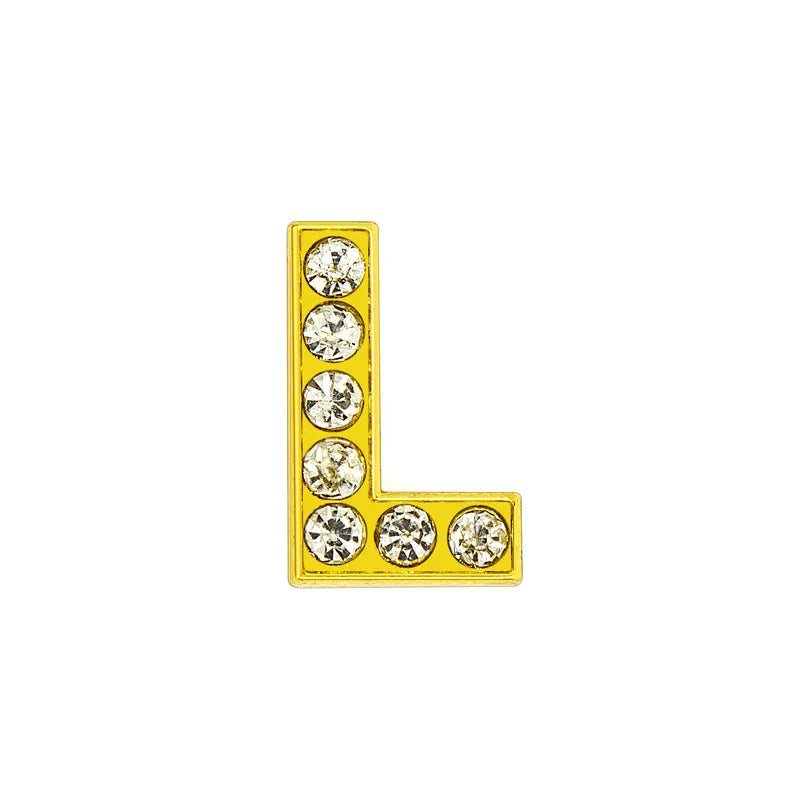 1 Piece 12mm Hole 6~9.9mm Alloy Rhinestones Letter DIY Ornament Accessories Beads