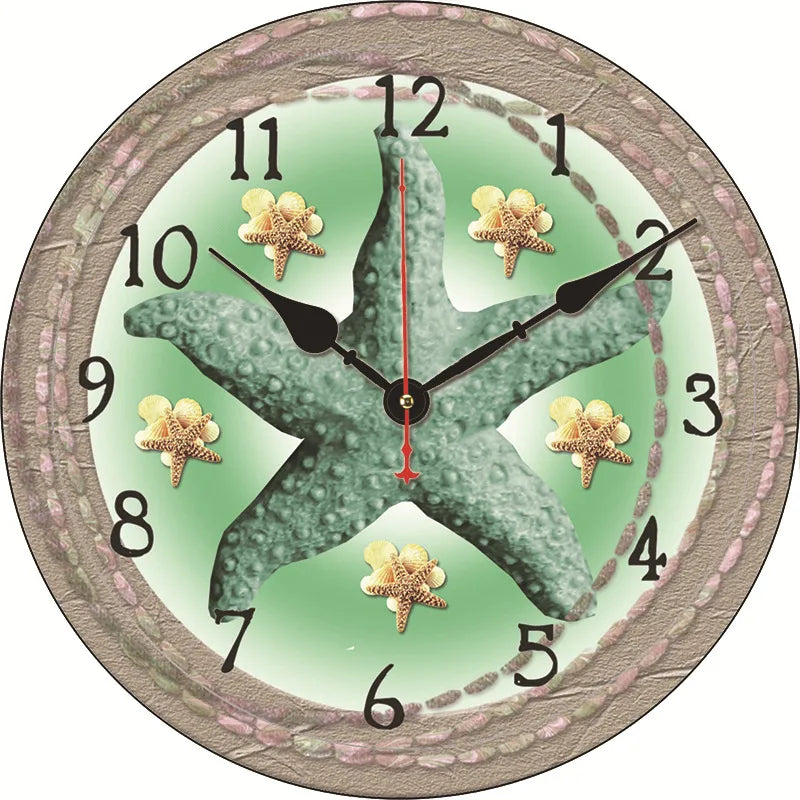 silent wall clock retro wood ocean clock wall sticker simple wall clock retro explosion hanging clock