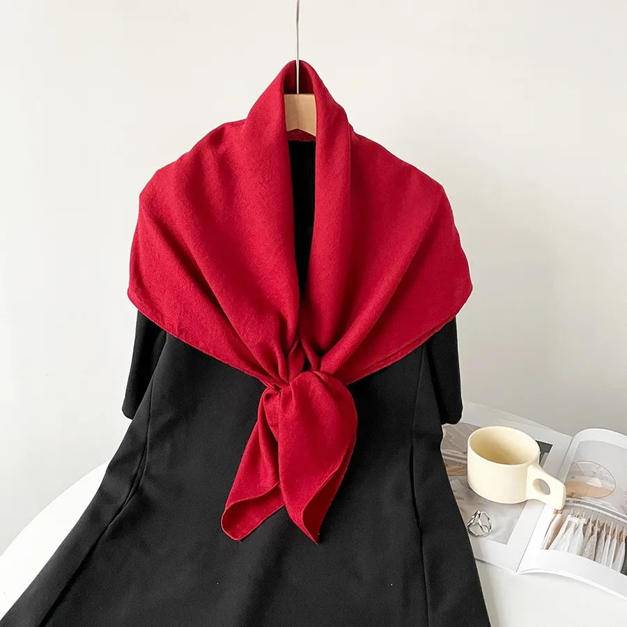 Women's Elegant Simple Style Solid Color Imitation cotton and linen Silk Scarf
