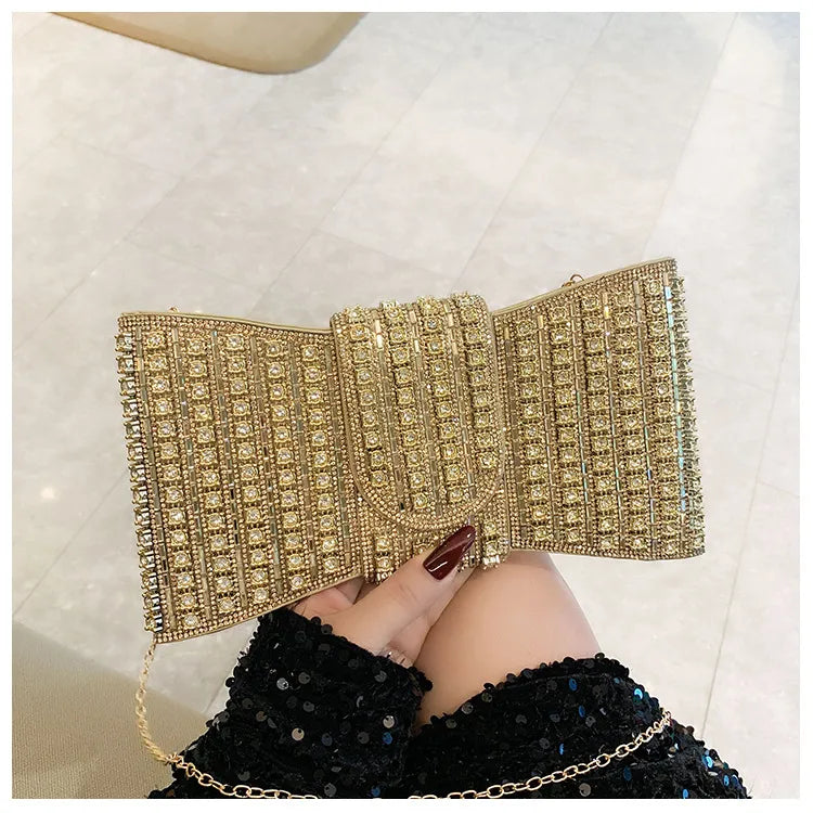 New   Retro High-Grade Clutch Full Diamond Shoulder Crossbody Ladies Bag Small Bag Socialite Dinner Bag