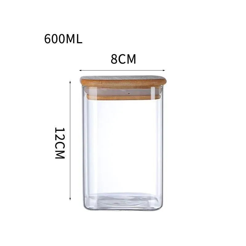 Simple Style Solid Color Glass Storage Container Box